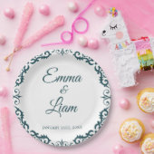 Rustic Mexican Wedding Paper Plates – Papel Picado ペーパープレート (パーティー)