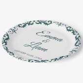 Rustic Mexican Wedding Paper Plates – Papel Picado ペーパープレート (アングル)