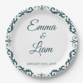 Rustic Mexican Wedding Paper Plates – Papel Picado ペーパープレート (正面)