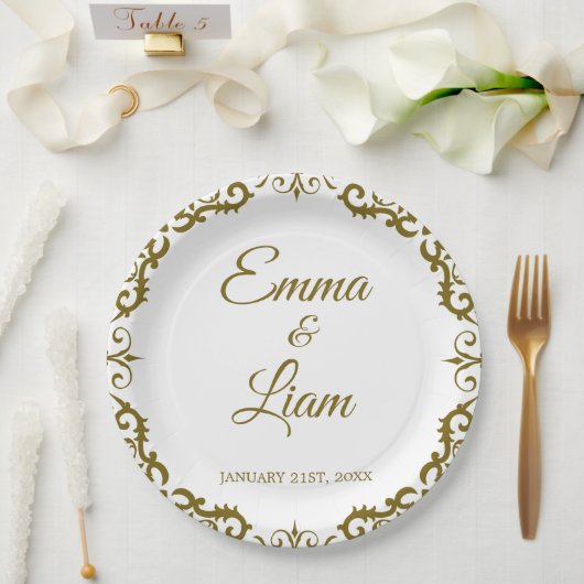 Rustic Mexican Wedding Paper Plates – Papel Picado ペーパープレート (ウェディング)