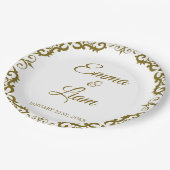 Rustic Mexican Wedding Paper Plates – Papel Picado ペーパープレート (アングル)