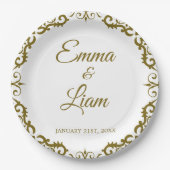 Rustic Mexican Wedding Paper Plates – Papel Picado ペーパープレート (正面)