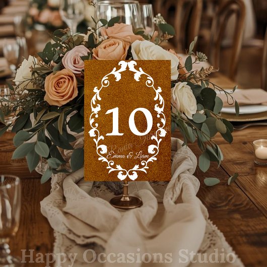 Rustic Mexican Wedding Table Number Card テーブルナンバー