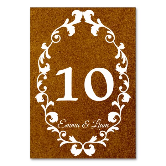 Rustic Mexican Wedding Table Number Card テーブルナンバー (正面)