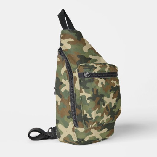 Rustic Military Camo Pattern スリングバッグ (左コーナー)