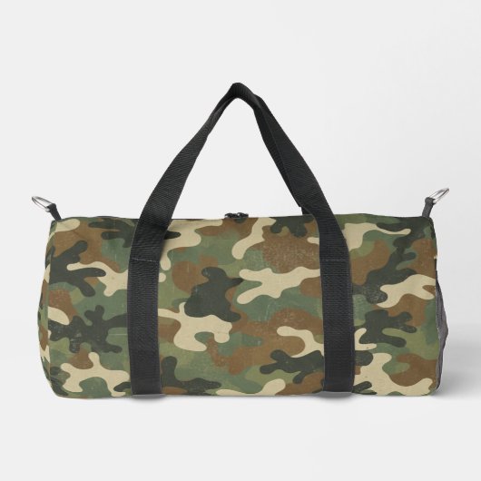 Rustic Military Camo Pattern ダッフルバッグ (正面)