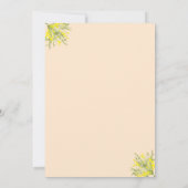 Rustic Mimosa Floral Watercolor Wedding Invitation 招待状 (裏面)