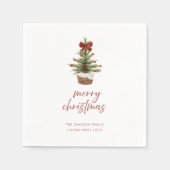 Rustic Mini Christmas Tree Holiday Party Napkins スタンダードカクテルナプキン (正面)