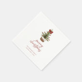 Rustic Mini Christmas Tree Holiday Party Napkins スタンダードカクテルナプキン (角)