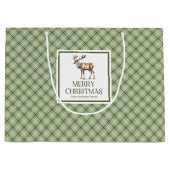 Rustic Minimal Christmas Gift Bag Earthy Neutrals ラージペーパーバッグ (正面)