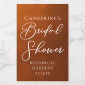 Rustic Minimalist Bridal Shower Personalized Mini ワインラベル (シングルラベル)