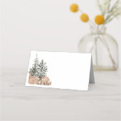 Rustic Minimalist Christmas Trees プレイスカード (正面)