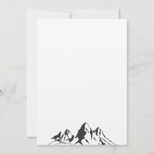 Rustic Minimalist Mountain Peak Elk Save the Date 招待状 (裏面)