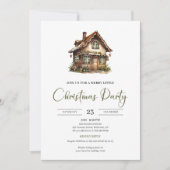 Rustic Minimalist Neutral Earthy Cozy Xmas Party  招待状 (正面)