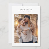 Rustic Minimalist Photo Wedding 招待状 (正面)