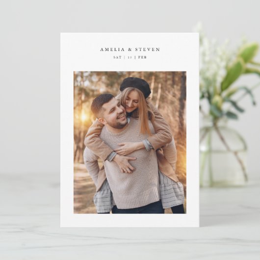 Rustic Minimalist Photo Wedding 招待状 (スタンド正面)