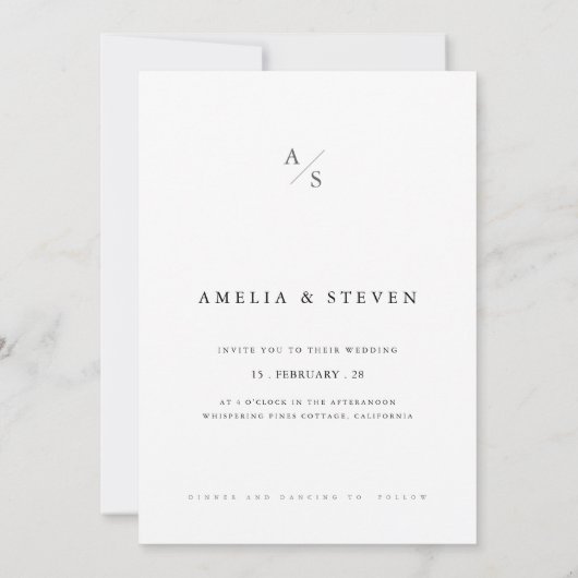 Rustic Minimalist Photo Wedding 招待状 (裏面)