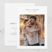 Rustic Minimalist Photo Wedding 招待状 (正面/裏面)