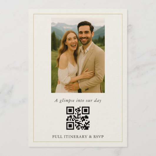 Rustic Minimalist Simple Photo Wedding Invitation 招待状 (裏面)