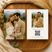 Rustic Minimalist Simple Photo Wedding Invitation 招待状