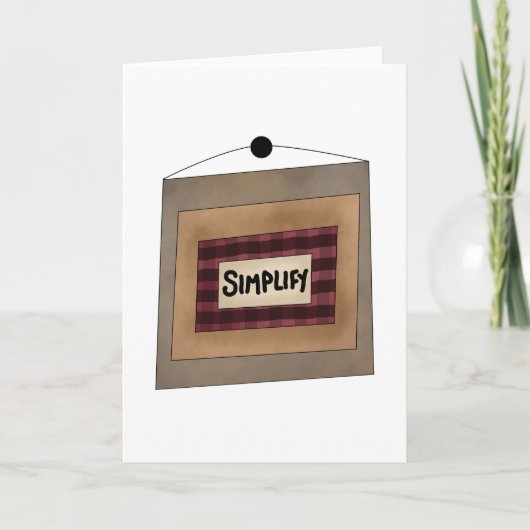 Rustic Minimalist Simplify Word Art Sign カード (正面)