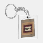 Rustic Minimalist Simplify Word Art Sign キーホルダー (正面左)