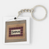 Rustic Minimalist Simplify Word Art Sign キーホルダー (裏面)