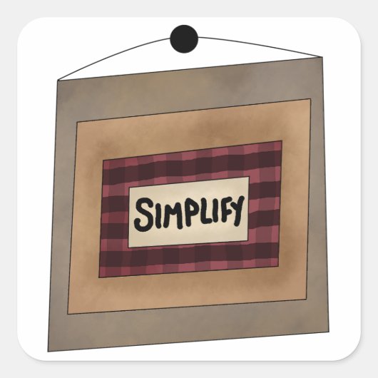 Rustic Minimalist Simplify Word Art Sign スクエアシール (正面)