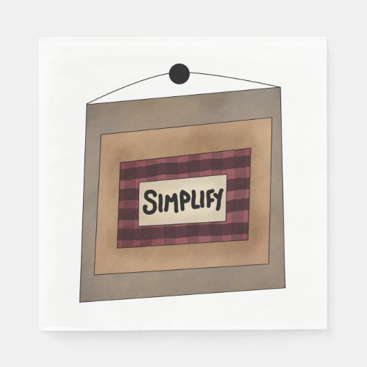 Rustic Minimalist Simplify Word Art Sign スタンダードランチョンナプキン (正面)