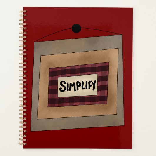 Rustic Minimalist Simplify Word Art Sign プランナー手帳 (正面)