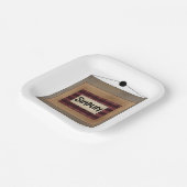 Rustic Minimalist Simplify Word Art Sign ペーパープレート (傾斜あり)