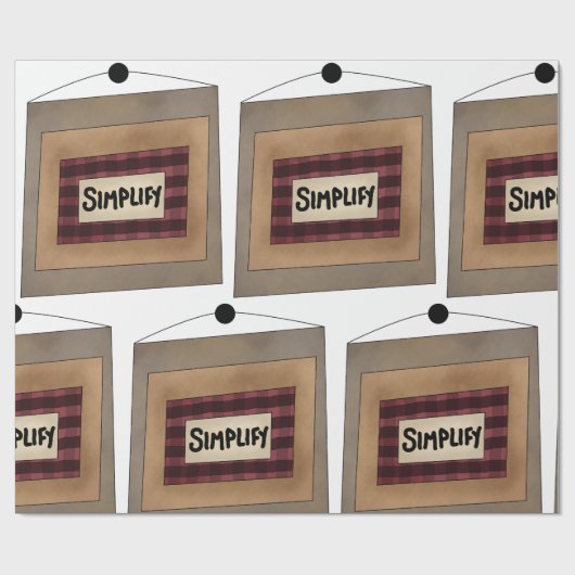 Rustic Minimalist Simplify Word Art Sign ラッピングペーパー (フラット)