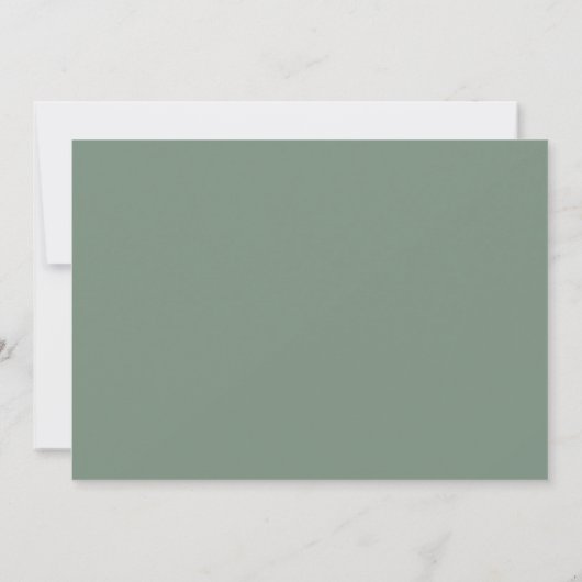 Rustic modern 2 photo sage green wedding  セーブザデート (裏面)