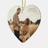 Rustic Modern Engagement Photo Heart Keepsake  セラミックオーナメント (左)