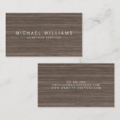 Rustic Modern Handyman, Builder Brown Wood 名刺 (正面/裏面)