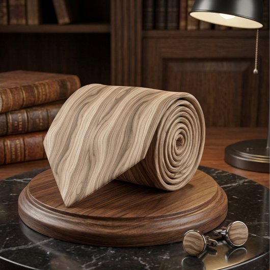 Rustic Modern Light Wood Grain Texture Pattern ネクタイ