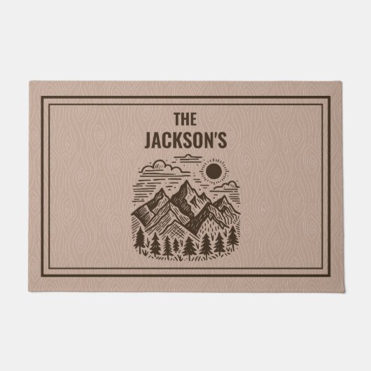Rustic Modern Mountain Custom ドアマット (正面)