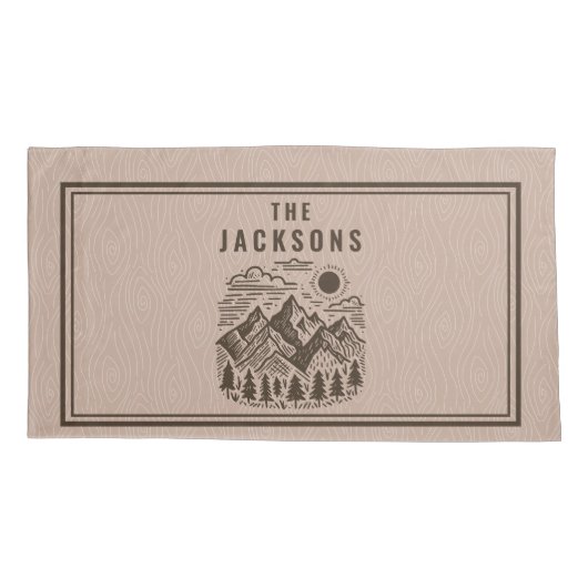 Rustic Modern Mountain Custom 枕カバー (裏面-左)