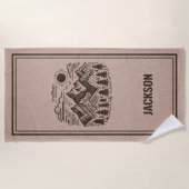 Rustic Modern Mountain Custom Beach Towel ビーチタオル (正面)