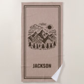 Rustic Modern Mountain Custom Beach Towel ビーチタオル (正面)