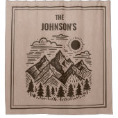 Rustic Modern Mountains Custom シャワーカーテン (正面)