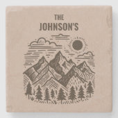 Rustic Modern Mountains Custom ストーンコースター (正面)