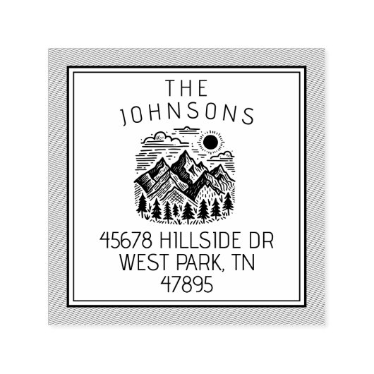 Rustic Modern Mountains Custom セルフインキングスタンプ (デザイン)