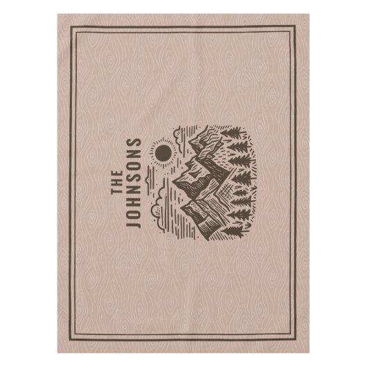 Rustic Modern Mountains Custom テーブルクロス (正面)