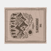 Rustic Modern Mountains Custom フリースブランケット (正面(横))