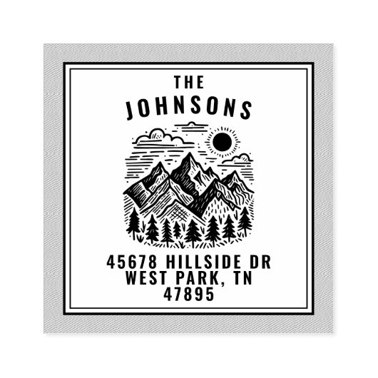 Rustic Modern Mountains Custom ラバースタンプ (インプリント)