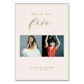 Rustic Modern Script Childhood Photos as  テーブルナンバー (正面)