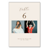 Rustic Modern Script Childhood Photos as  テーブルナンバー (正面)