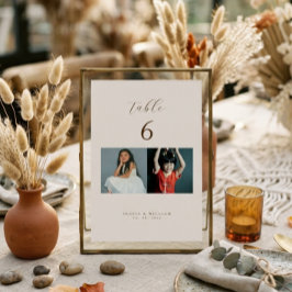 Rustic Modern Script Childhood Photos as  テーブルナンバー