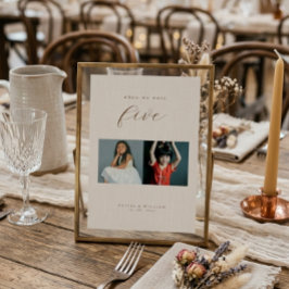 Rustic Modern Script Childhood Photos as  テーブルナンバー